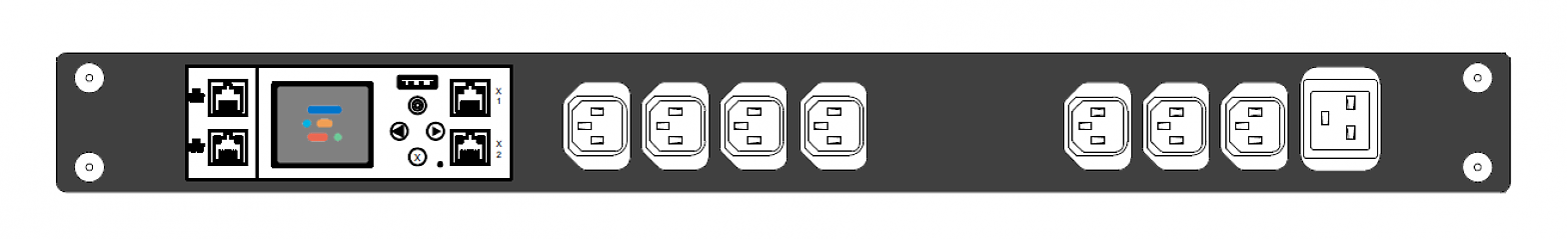 PWG2-9116-307-91-SIPH POWERGuard2 PDU, 16A Single Phase 1U, 8 x IEC Sockets (7 x C13 - 1 x C19), Inlet Metering