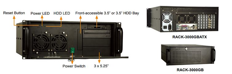 Корпус RACK-3000GBATX/300W