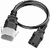 Кабель P-Lock, 0,5м, красный, 1мм²,  1 x IEC C-14, 1 x IEC C-13