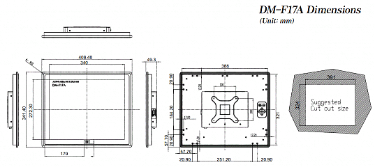 Монитор DM-F17A/R-R11-NNZ-DVI-RS