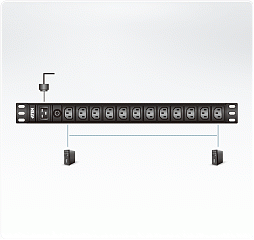 Устройство распределения электропитания PE0212G 16A 12-outlets Basic 1U PDU with surge protection