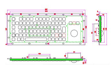 Антивандальная клавиатура K-TEK-A343-MTB-FN-BT-US/RU-USB