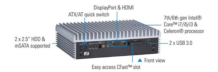 Компактный встраиваемый компьютер eBOX670-891-FL-DC-Flexible IO