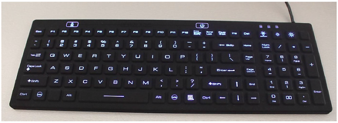 Промышленная клавиатура K-TEK-M380KP-FN-DT-BL-B-US/RU-USB