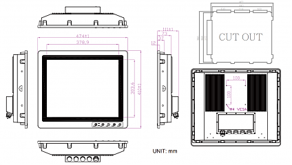 Панельный компьютер R19IB3S-67FTP-8-128-W10