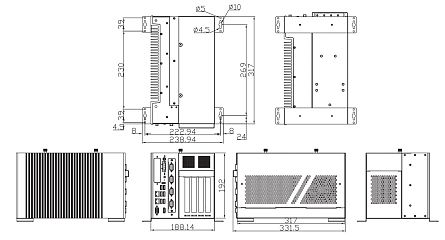 Многослотовый встраиваемый компьютер IPC974-519-C236-DC-FL