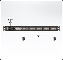 Устройство распределения электропитания PE0210SG 16A 10-outlets Basic 1U PDU with surge protection
