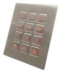 Клавиатура антивандальная TKV-012-12-QUAD-DGI-IP65-BACKL-MODUL-MATRIX (KV21206)