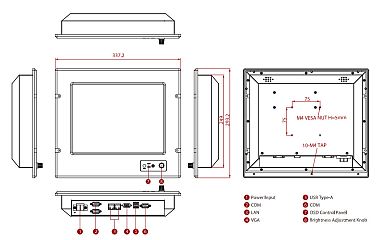 Морской панельный компьютер R12ID3S-MRM2/PAT-4GB-256GB SSD
