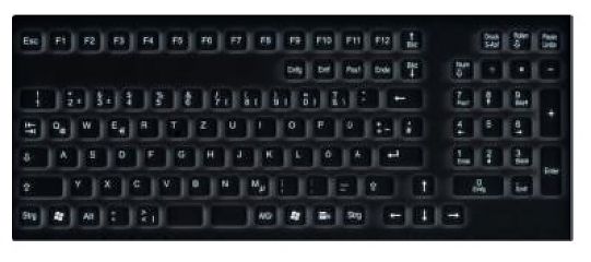 Клавиатура пылевлагозащитная TKG-106-IP68-BLACK-USB-US/CYR (KG25201)