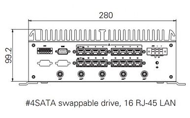 Многослотовый встраиваемый компьютер UST500-517-FL-16RJ-4SATA-TDC