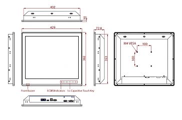 Морской панельный компьютер R19IH3S-MRA1FP-256GB SSD