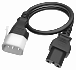 Кабель P-Lock, 0,5м, синий, 1мм²,  1 x IEC C-14, 1 x IEC C-15