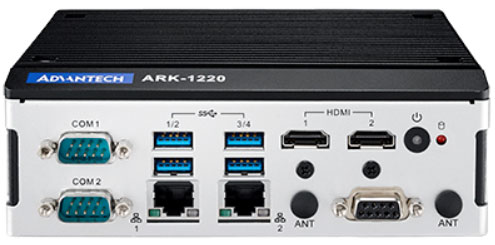 Фронтальная (с опцией «DIO порт»)сторона ARK-1220L-S6A1E