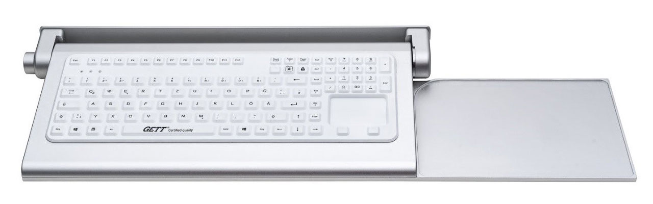 Cleantype Prime Panel - силиконовая клавиатура с настенным  креплением и выдвижной алюминиевой панелью