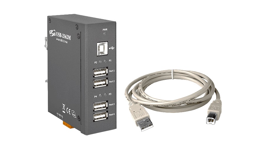 USB-2562M - высокоскоростной 4-портовый USB-разветвитель в металлическом корпусе